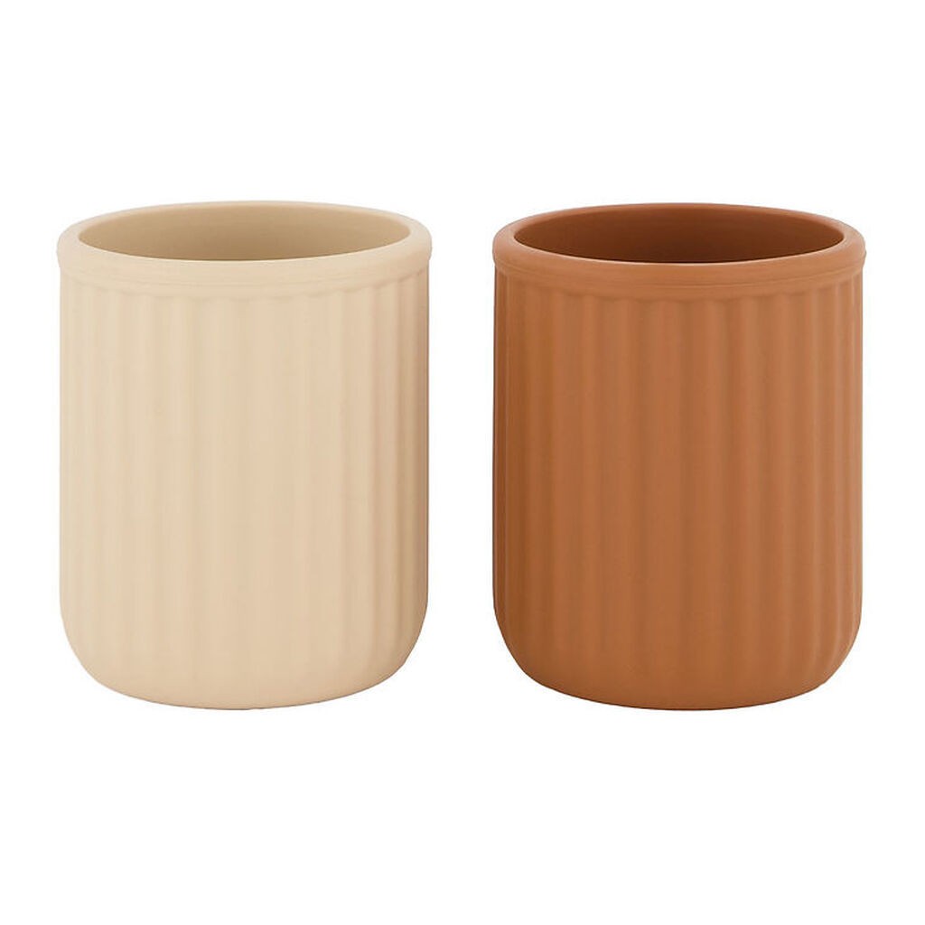 Mikk-Line Kopper - 2-pak - Silikone - White Swan/Brown Sugar