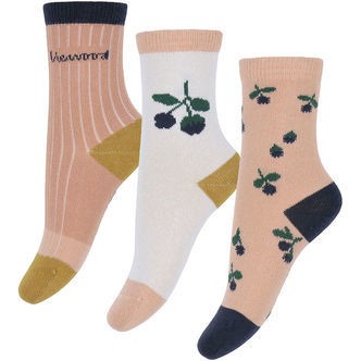 Liewood Strømper - 3-pak - Silas - Berry/Pale Tuscany