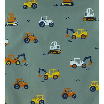 Nørgaard Madsens Sengetøj - Poplin - Voksen - Grøn m. Maskiner