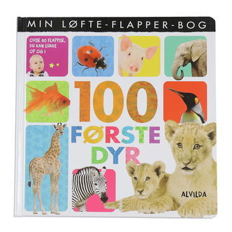 Alvilda Bog - Min Løfte-Flapper-Bog - 100 Første Dyr - Dansk