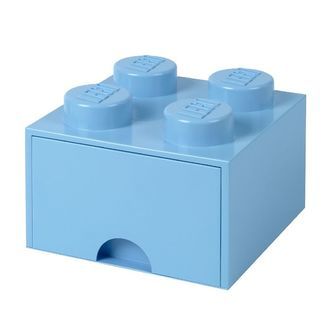 LEGOÂ® Storage Opbevaringsskuffe - 4 Knopper - 25x25x18 - Lyseblå