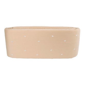 Filibabba Sengerand - 340x30 cm - Warm Grey/Broderet Hvalen Chri