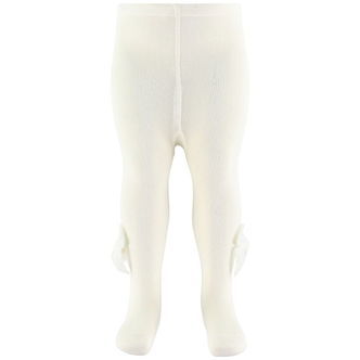 Condor Strømpebukser m. Veloursløjfe - Off White