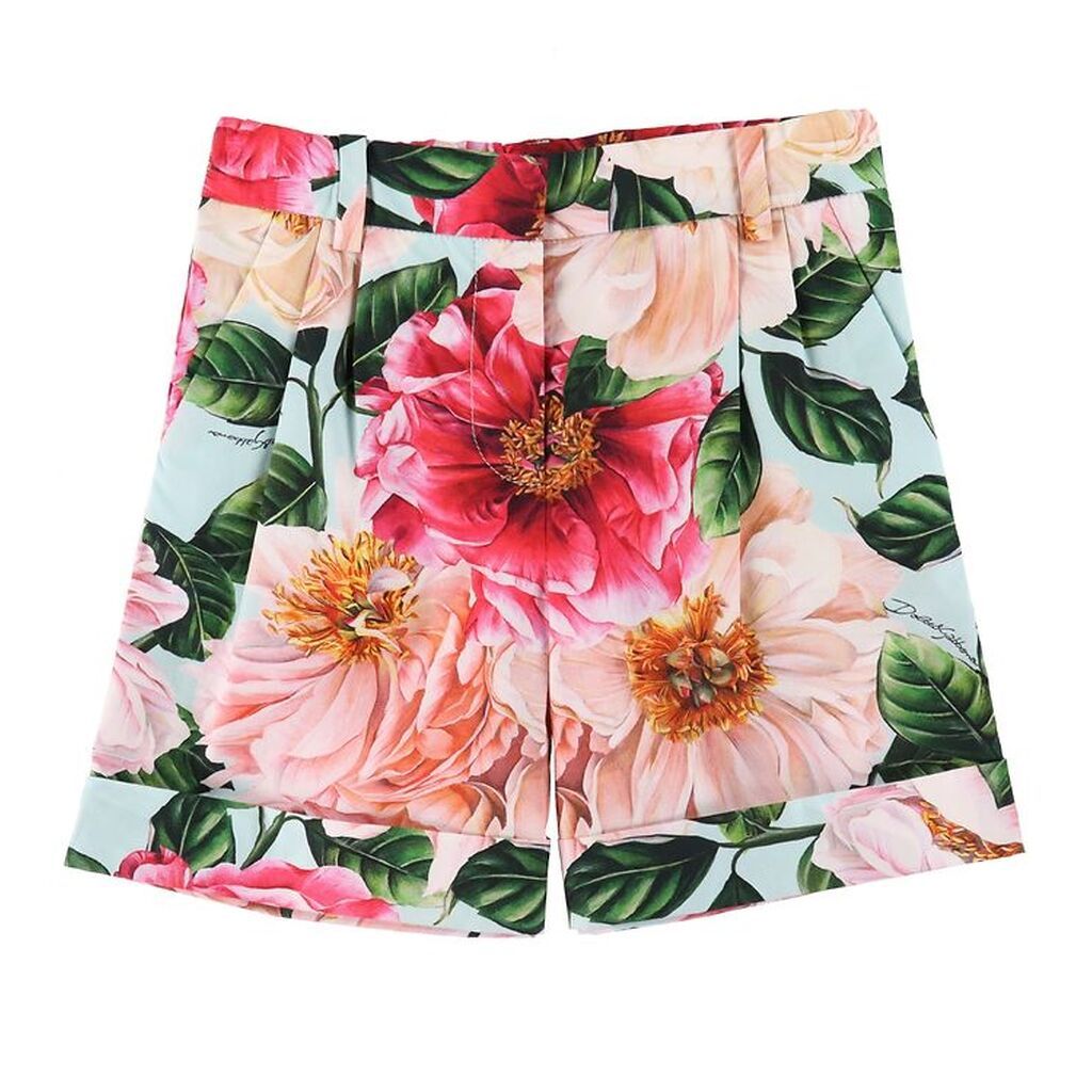 Dolce & Gabbana Shorts - Blå m. Rosa Blomster