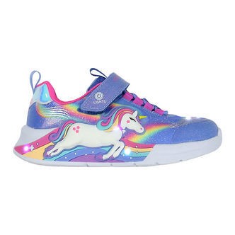 Skechers Sko m. Lys - Unicorn Chaser - Blue/Multi