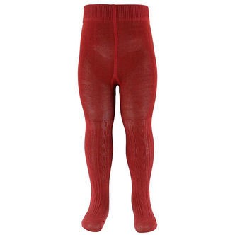 MarMar Strømpebukser - Cable - Hibiscus Red