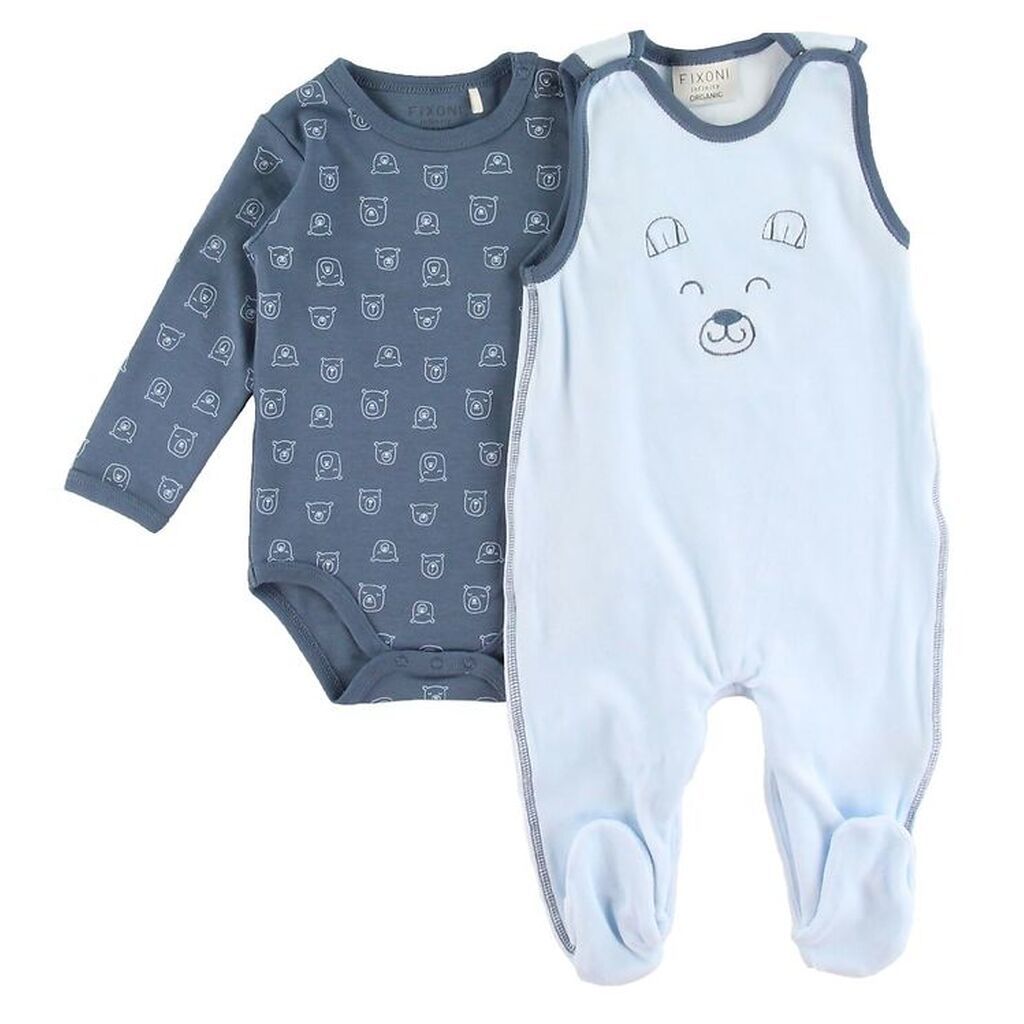Fixoni Sparkedragt m. Body l/æ - Light Blue/Blå m. Bjørn