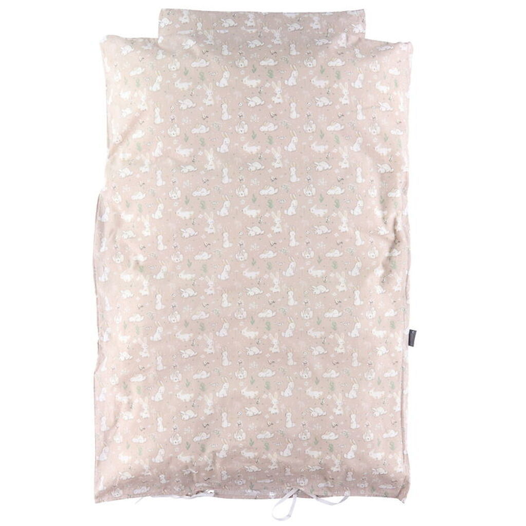 Nørgaard Madsens Sengetøj - Baby - Rosa m. Hvide Kaniner