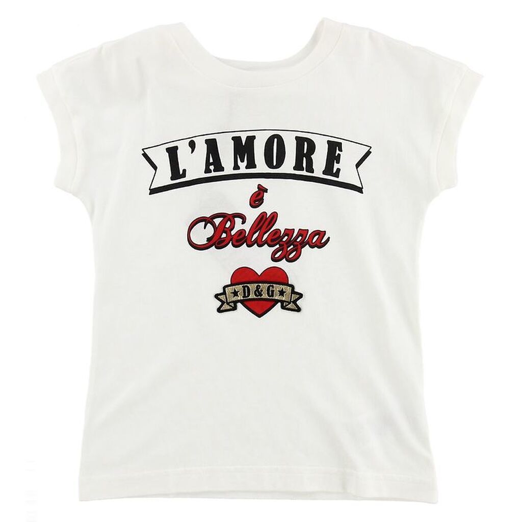 Dolce & Gabbana T-shirt - Hvid m. Tekst