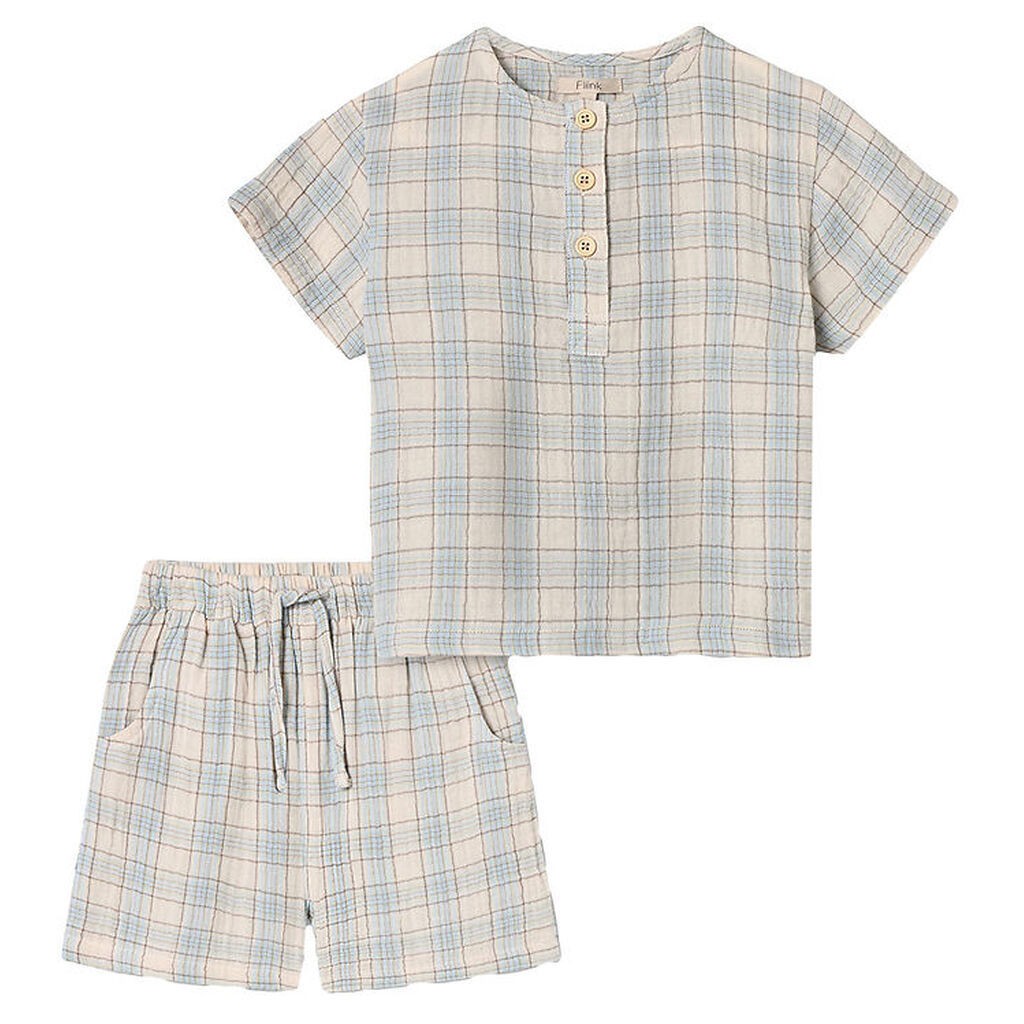 Fliink Shortssæt - Cha Cha - Sandshell Check