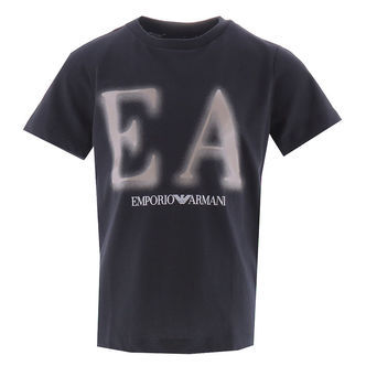 Emporio Armani T-shirt - Navy/Beige m. Print