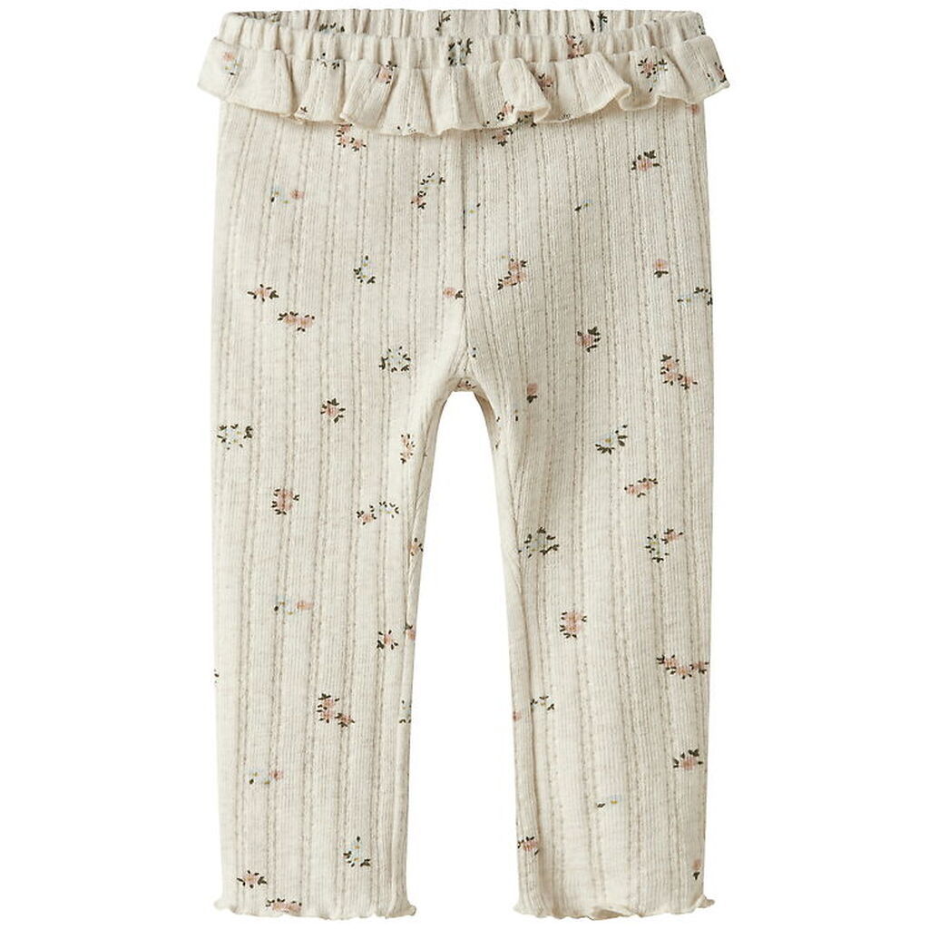 Name it Leggings - NbfLower - Peyote Melange m. Blomster