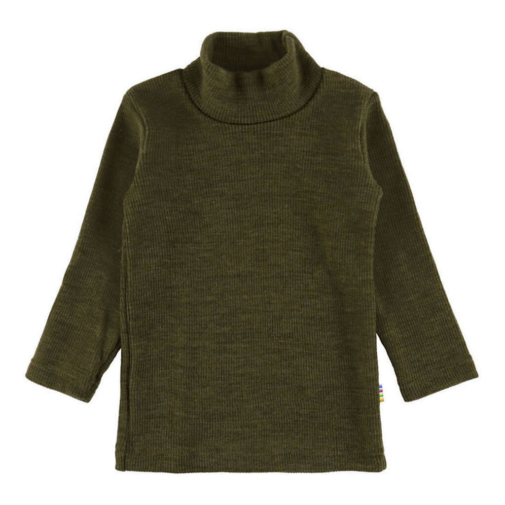 Joha Bluse - Rib - Uld - Mos Grøn