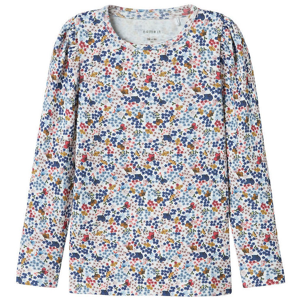 Name It Bluse - NmfKyla - Cloud Dancer m. Blomster
