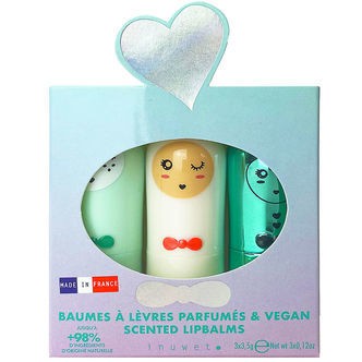 Inuwet Læbepomader - 3-pak - Seashell - Cotton Candy/Apple/Cupca