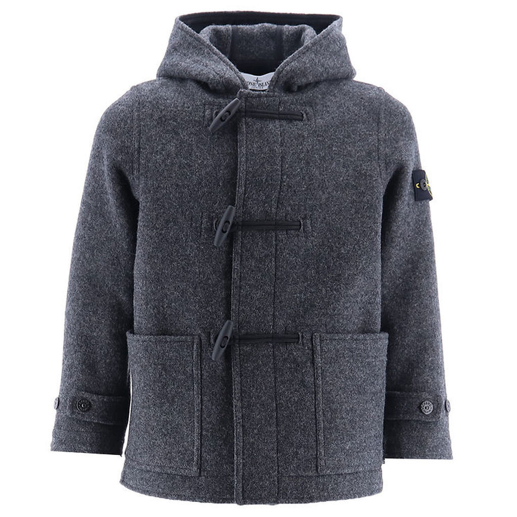 Stone Island Frakke - Uld - Mørkegråmeleret