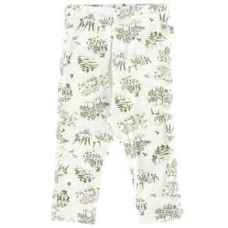 Joha Leggings - Uld/Silke - Off White m. Træer