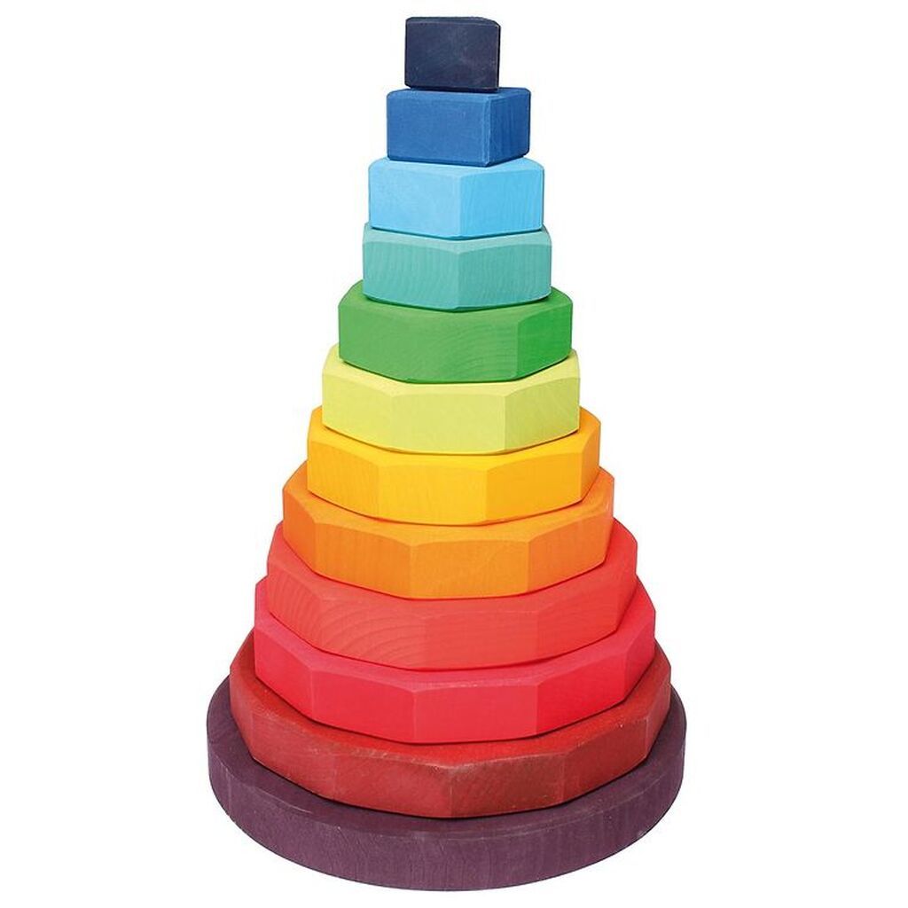 Grimms Trælegetøj - Stabletårn - 12 Dele - Multifarvet
