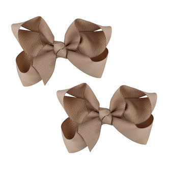 By Stær Hårsløjfe - 2-Pak - 8 cm - Latte