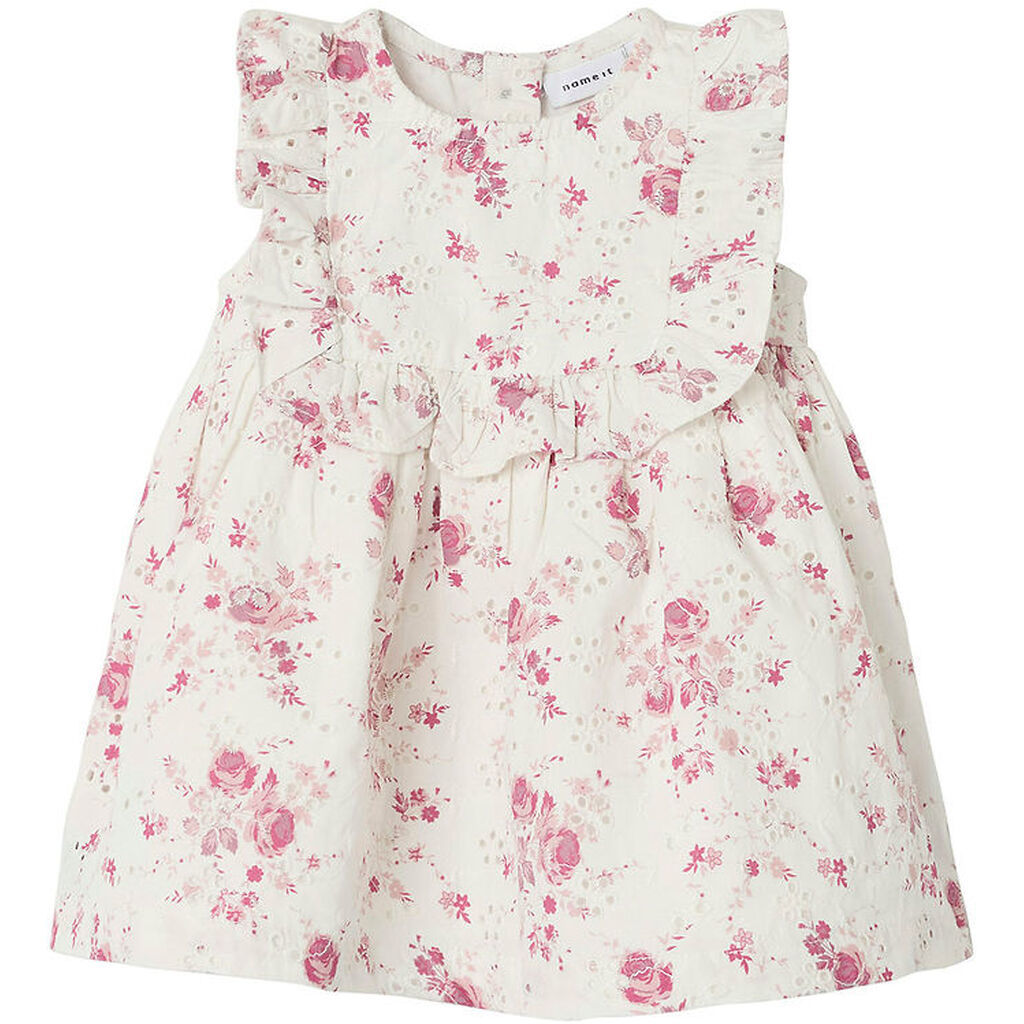 Name It Kjole - NbfFembroder - Cloud Dancer