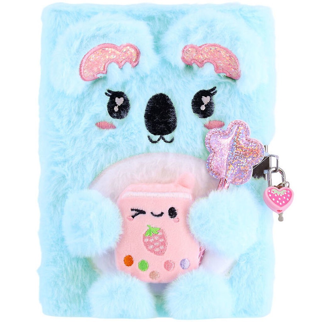 Hot Focus Dagbog m. Lås - Plys - Koala