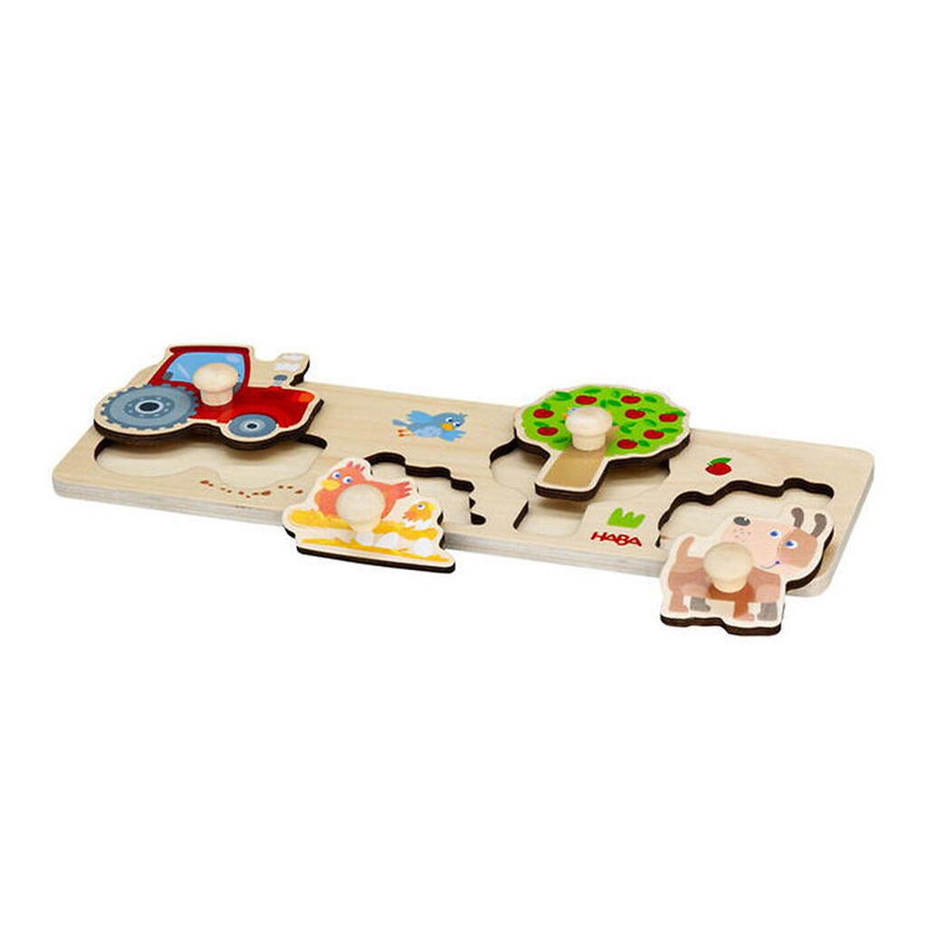 HABA Puslespil - 4 Brikker - Træ - Gård
