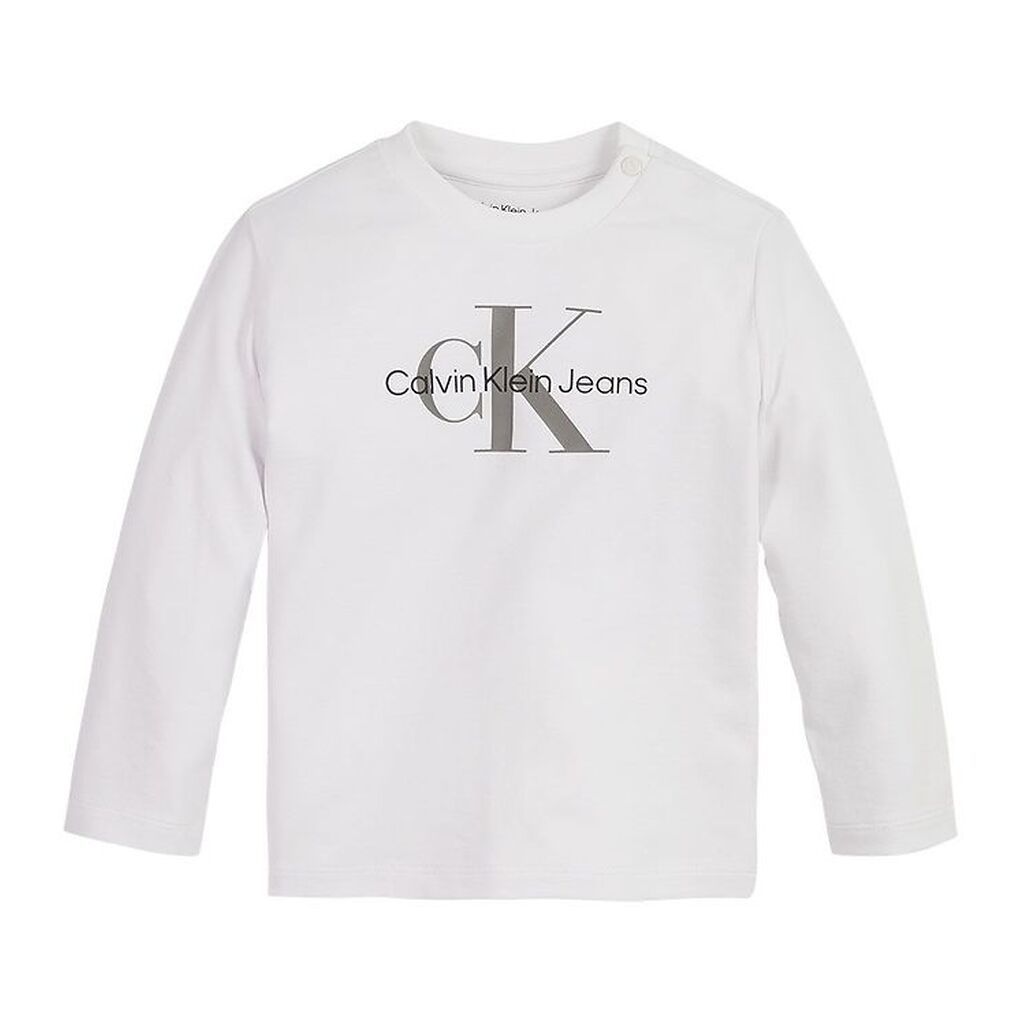 Calvin Klein Bluse - Monogram LS T-Shirt - Bright White