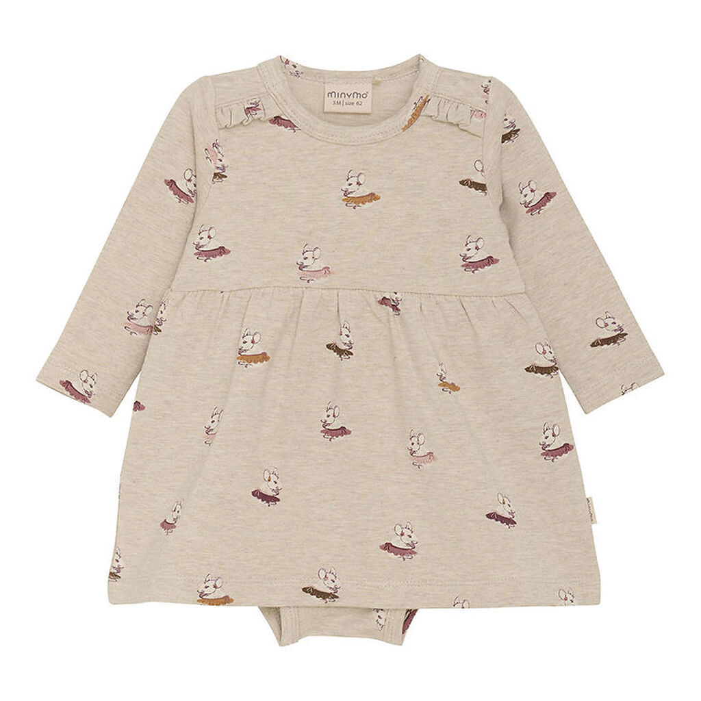 Minymo Kjolebody l/æ - Sweat - Beige Melange
