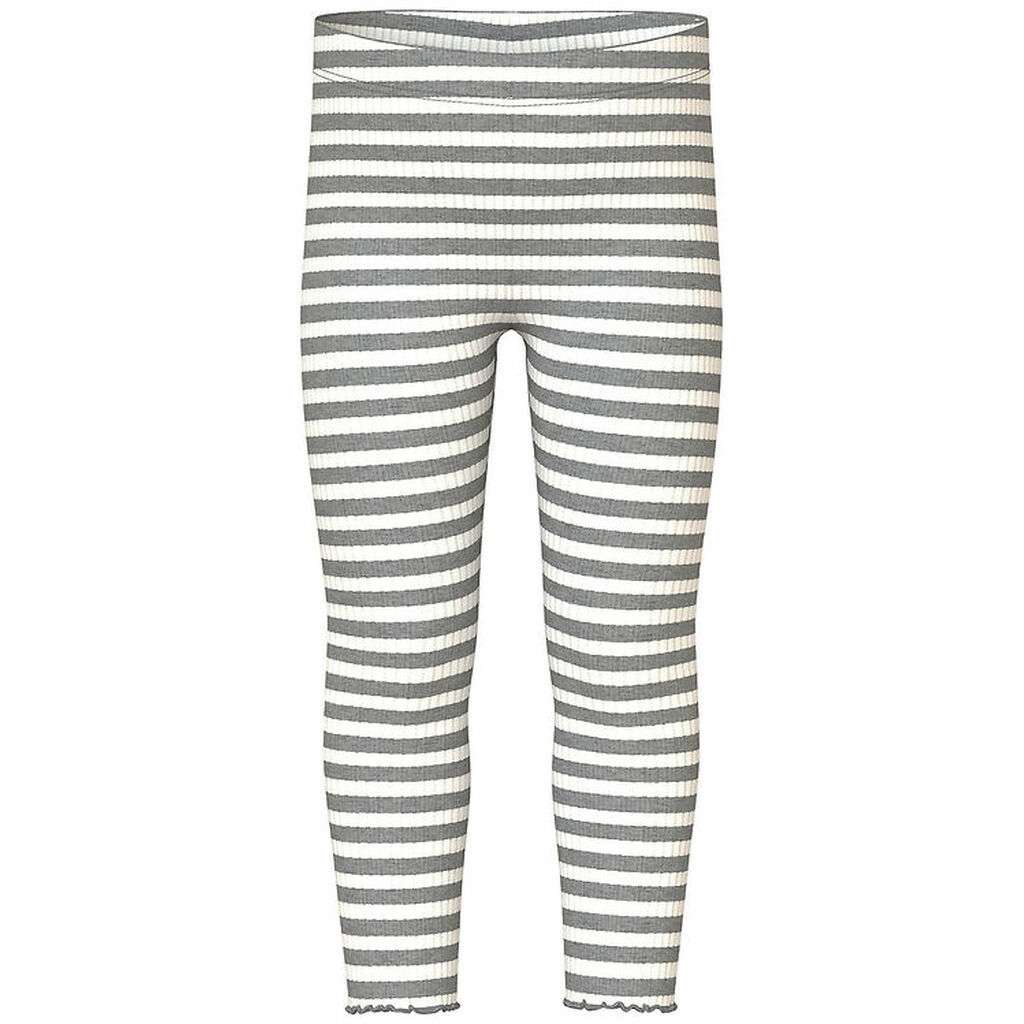 Name It Leggins - Rib - NmfVemma - Grey Melange/Cloud Dancer