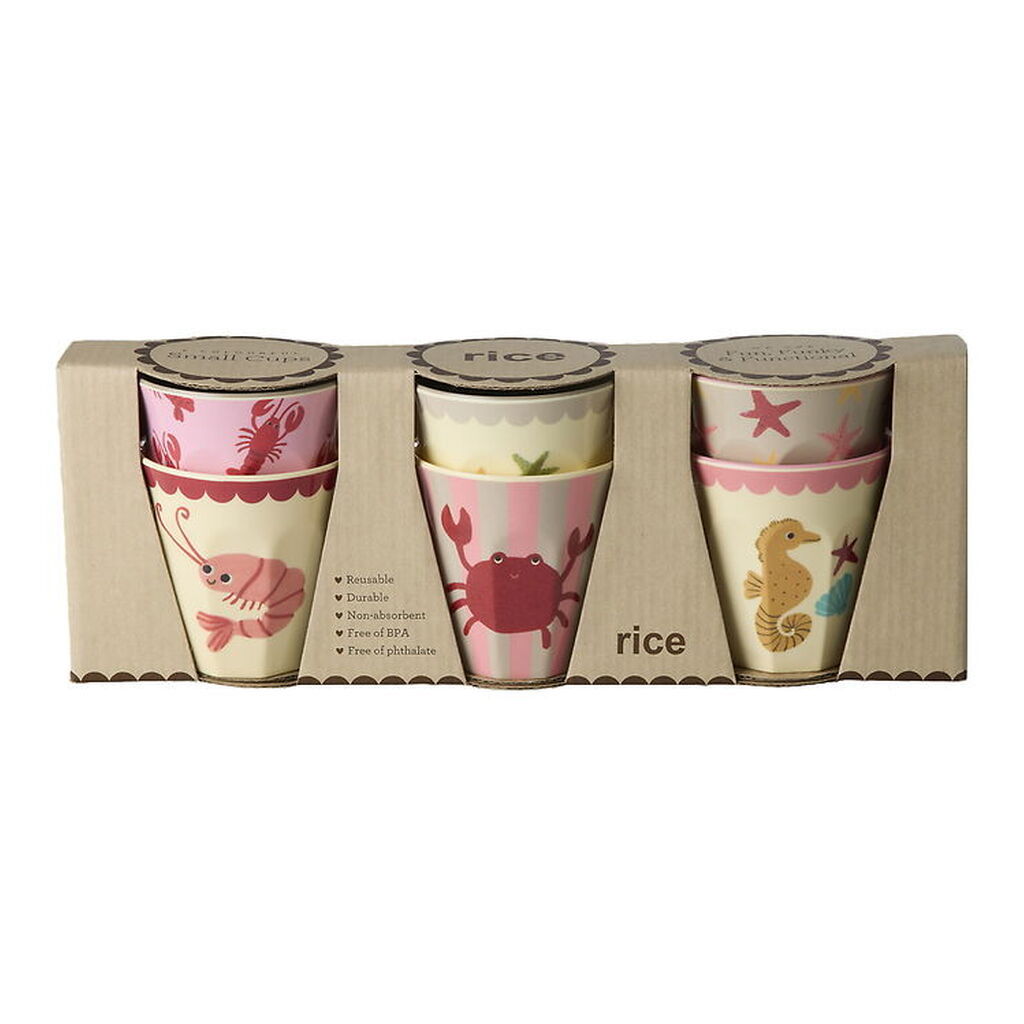 Rice Kopper - Melamin - 6 stk. - 160 ml - Coral Ocean