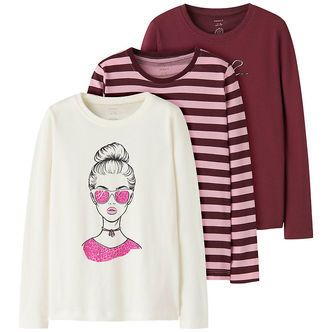 Name It Bluser - 3-pak - NkfNiana - Lilac Sachet/Lilac Stripe+Cl