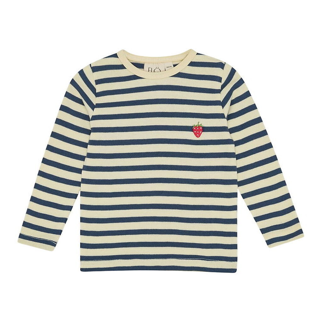 Flöss Bluse - Abby - Soft White/Orchid m. Striber