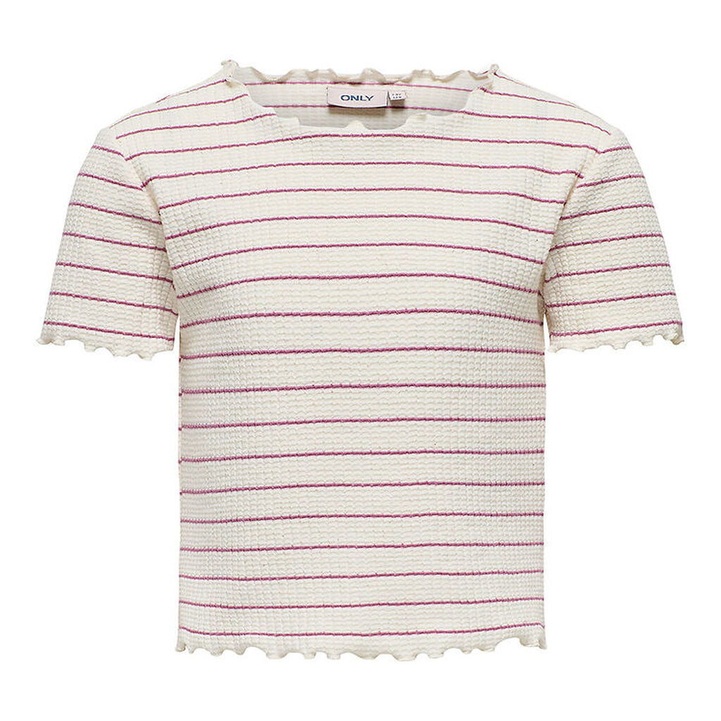 Kids Only T-shirt - Cropped - Antique White/Heather Rose