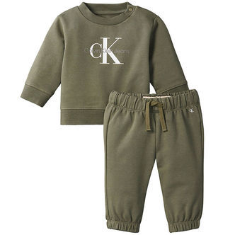 Calvin Klein Sweatsæt - Monogram - Dusty OliveGreen