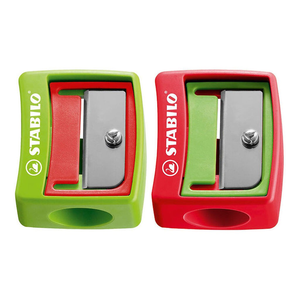 Stabilo Blyantspidser - Woody 3-i-1 - Assorteret - Grøn/Rød