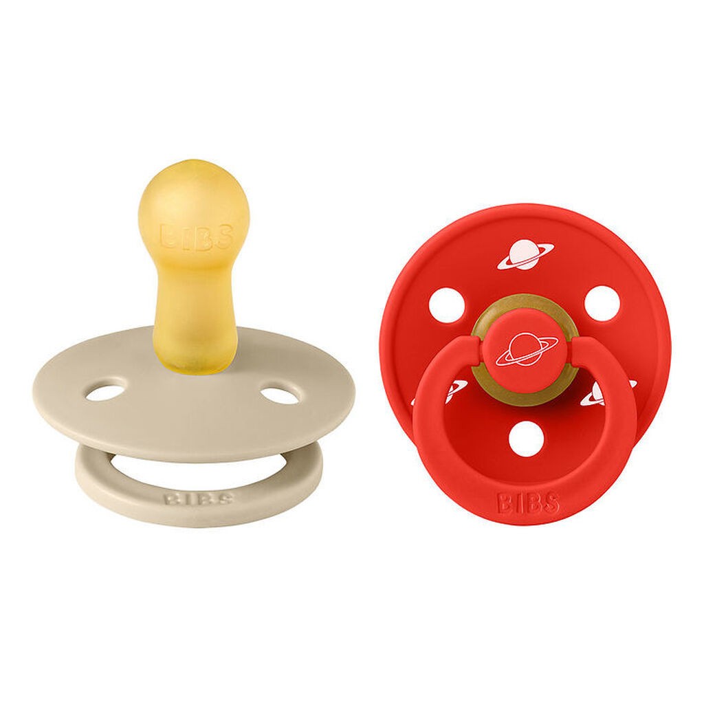 Bibs Colour sutter - Str. 2 - 2-pak - Rund - Planet Nusa - Vanil