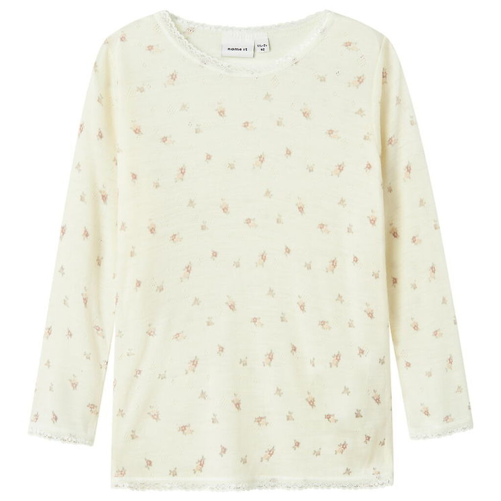 Name It Bluse - Uld - Noos - NmfWang - Snow White/Small flowers