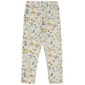 Joha Leggings - Uld - Off White m. Blomster