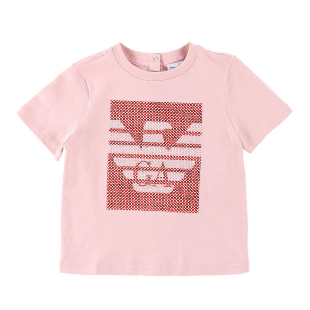 Emporio Armani T-shirt - Rosa/Rød m. Pailletter