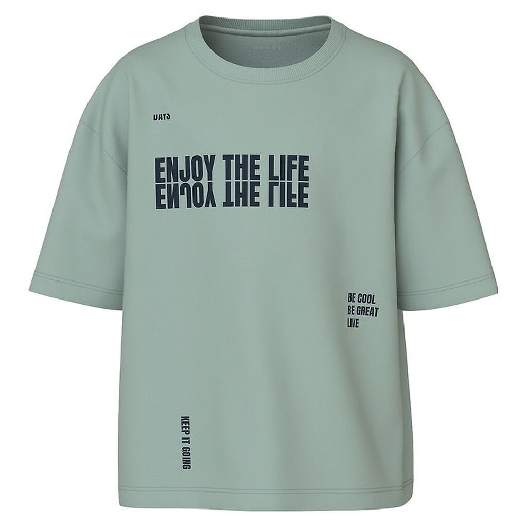 Name It T-shirt - NkmVictor - Jadeite/Enjoy The Life Be Cool