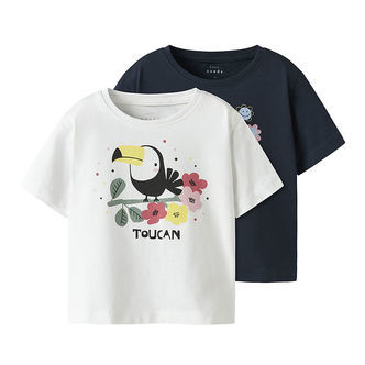 Name It T-shirt - NmfVeen - 2-Pak - Navy Blazer/Bright White