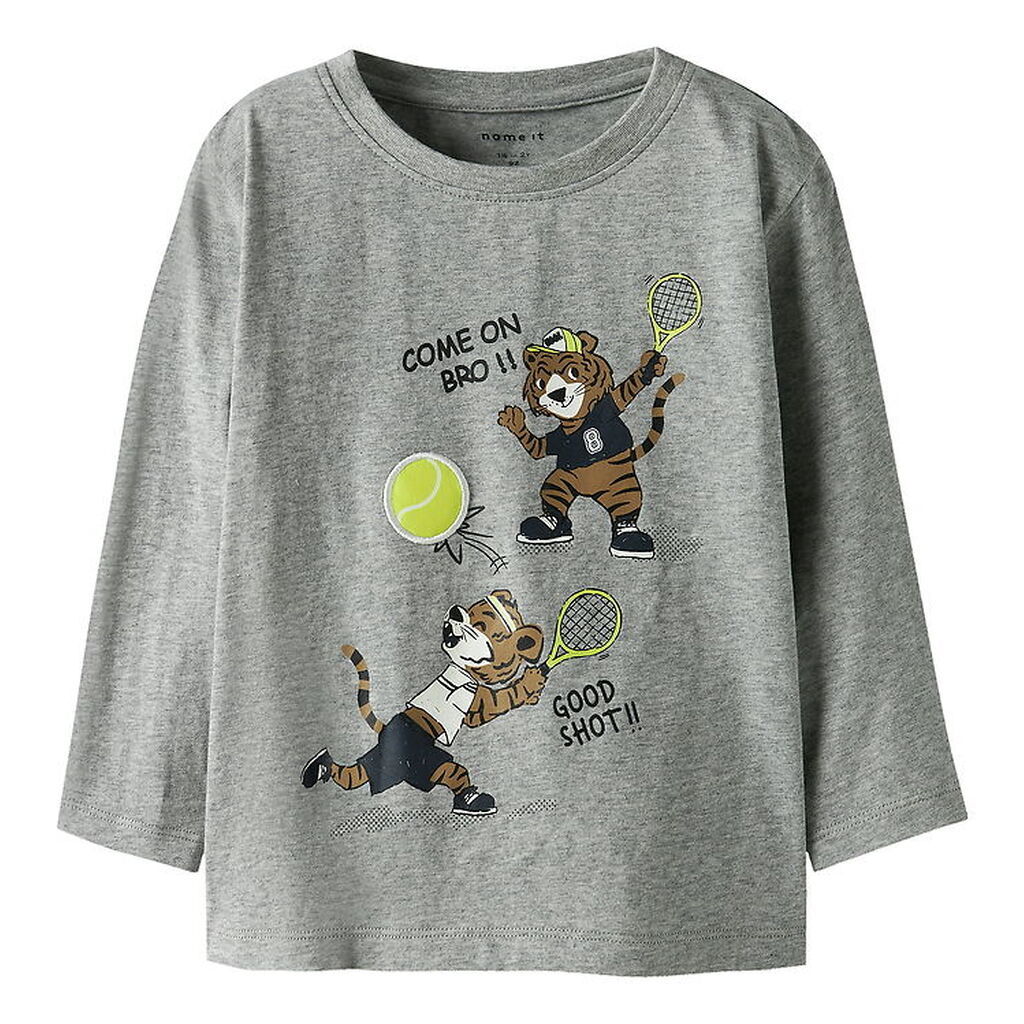 Name It Bluse - NmmTamir - Grey Melange m. Print