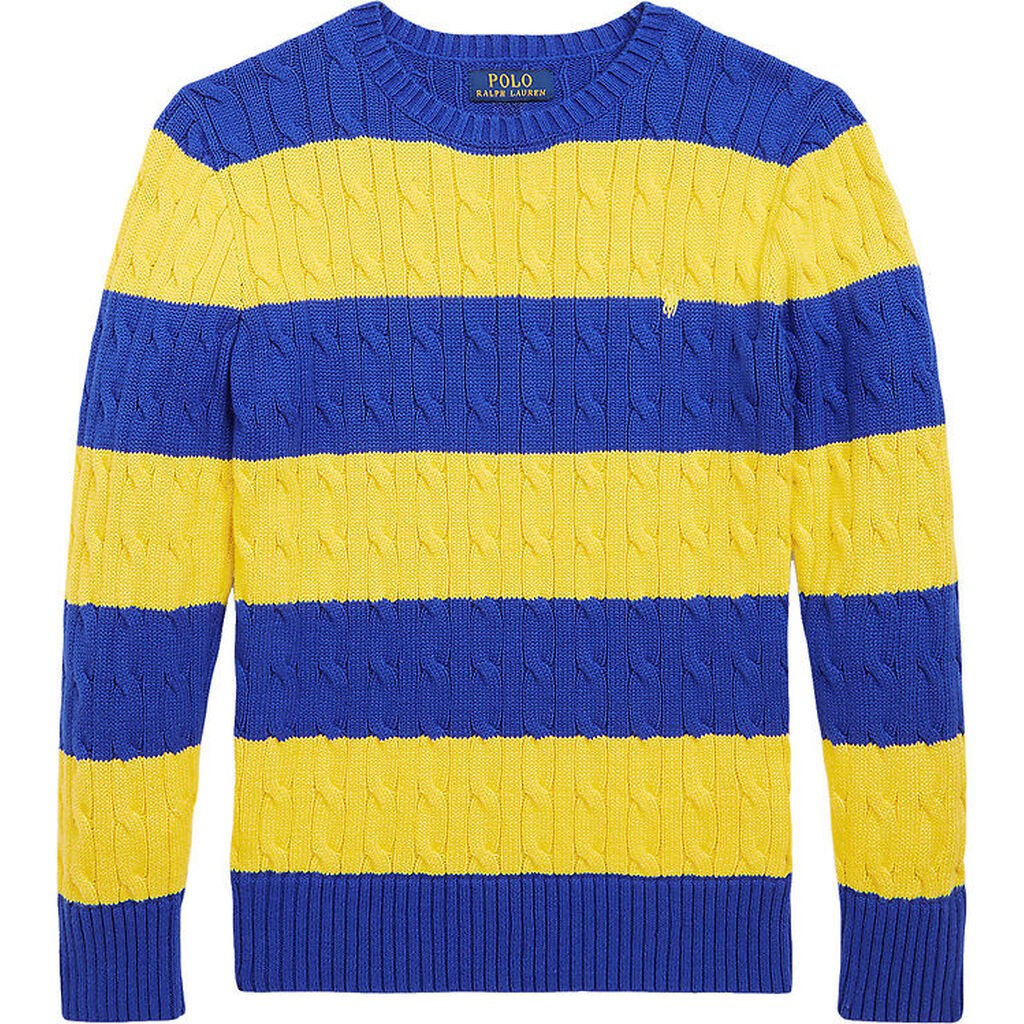 Polo Ralph Lauren Bluse - Strik - Blå/Gul