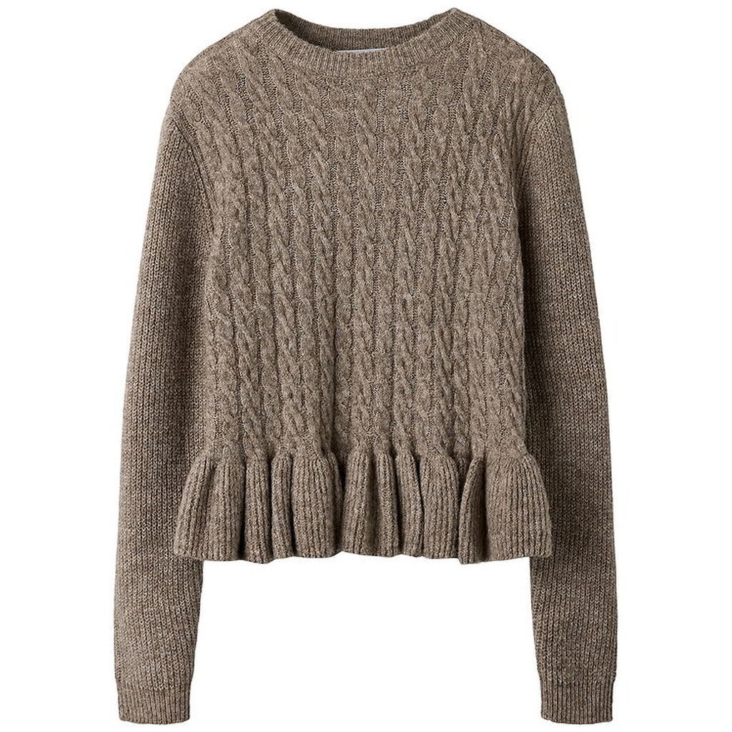 Name It Bluse - Strik - NkfLinda - Taupe Gray