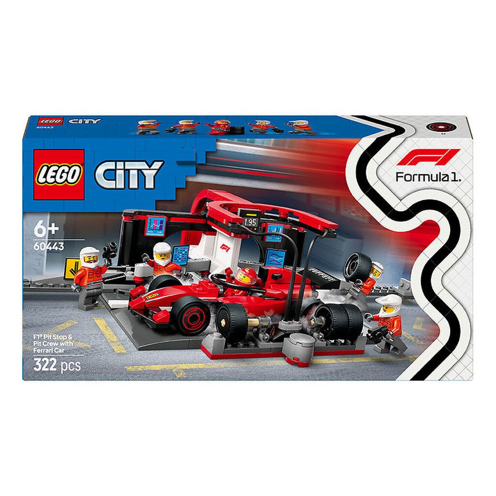 LEGOÂ® City - F1Â®-pitstop og Pitcrew m. Ferrari-bil 60443 - 322 D