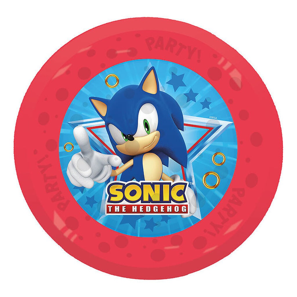 Decorata Party Plastiktallerkner - 4-pak - 21 cm - Sonic Speed