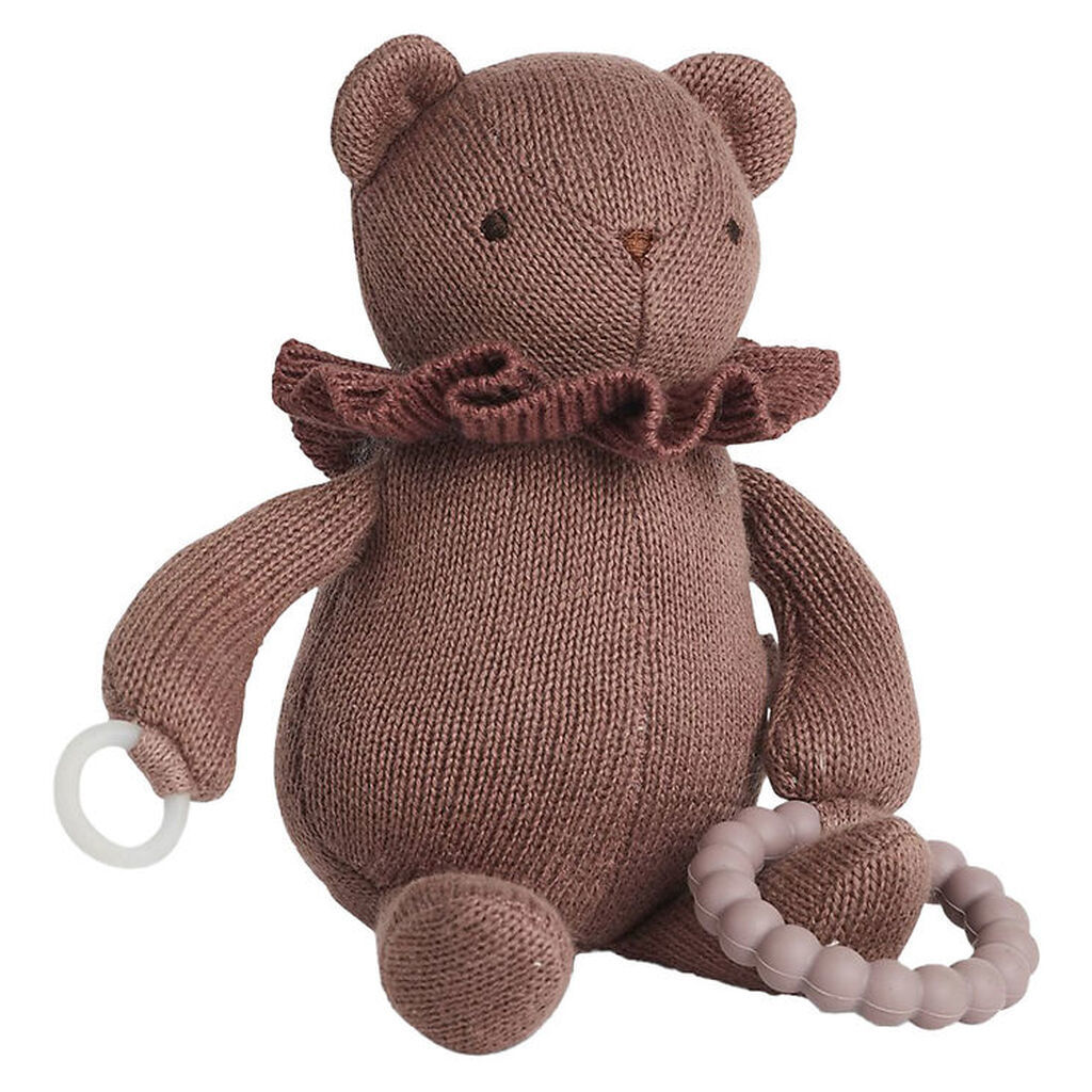 Smallstuff Aktivitetsbamse - Strik - 17 cm - Dark Rose