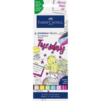 Faber-Castell Tuscher - 6 Stk. - Goldfaber Sketch - Kawaii