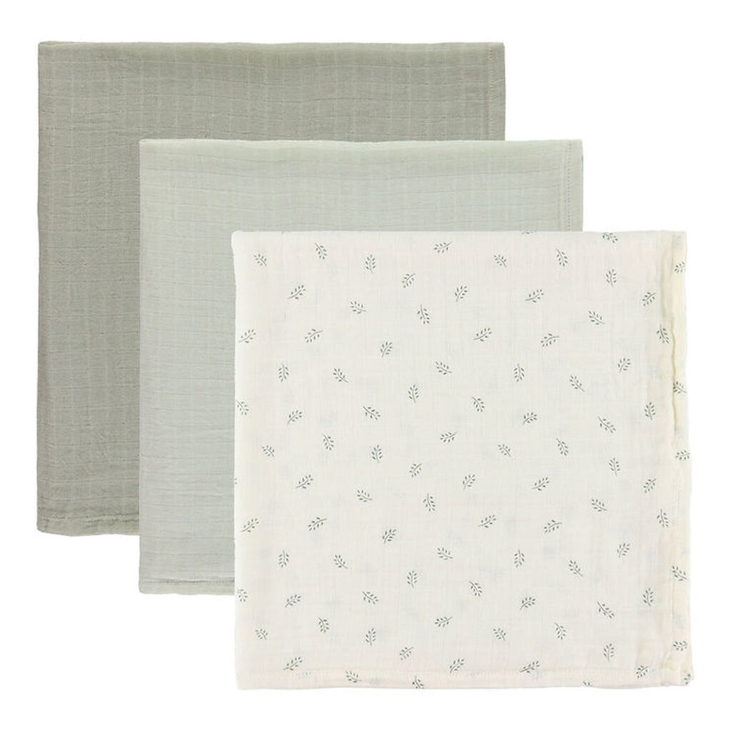 Sebra Stofble - 3-pak - 75x75 cm - Sophora Leaves/Mist Green