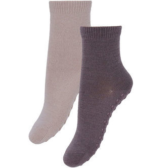 Name It Strømper - 2-pak - Uld/Bomuld - NmfWak - Skridsikker - S